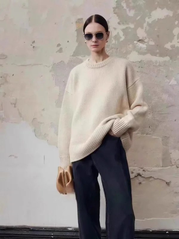 Merci europee di fascia alta 100 maglione di puro cashmere femminile autunno e inverno nuovo sciolto spesso morbido ceroso sensazione senior 4