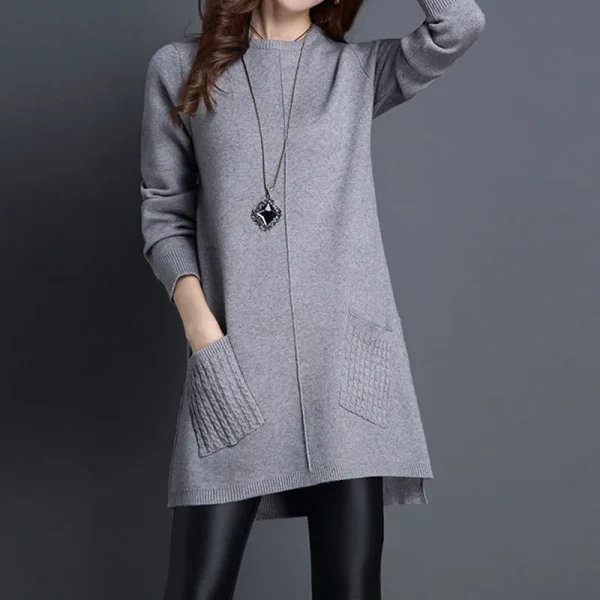 Moda femminile tinta unita semplicità pullover lavorati a maglia pendolari maglioni a maniche lunghe tutto-fiammifero autunno inverno abbigliamento donna 4