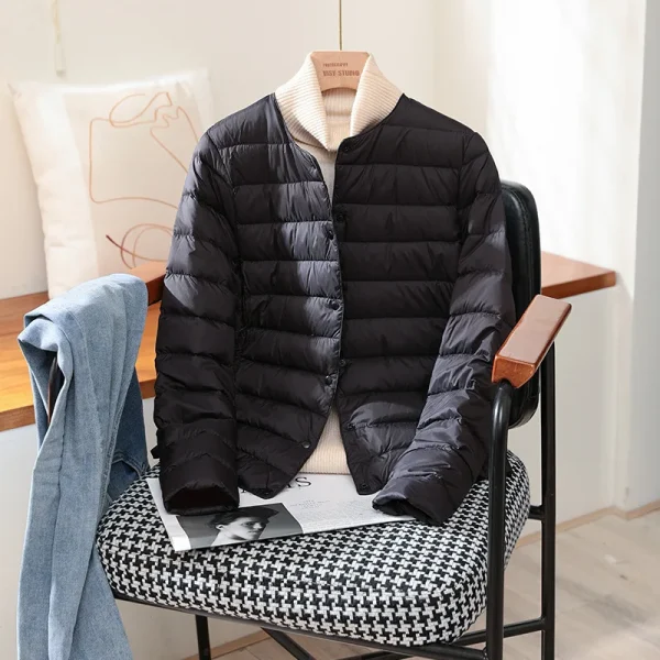 2024 nuovi arrivi autunno inverno caldo donna piumino d'anatra bianco giacche sottili moda femminile cappotti imbottiti ripiegabili ultraleggeri 6