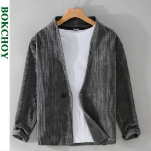 Primavera nuove giacche casual semplici per uomo abbigliamento sciolto tinta unita grande tasca streetwear uomo FY626 1