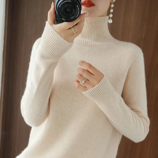 Casual autunno inverno donna maglioni dolcevita manica lunga pullover caldi spessi moda maglieria coreana maglioni di base 2025 2