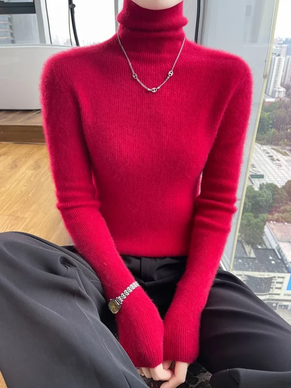 Maglione basic Pullover Maglione autunno inverno Maglione da donna 100% cashmere Colletto in pile Abbigliamento Moda quotidiana all'interno Unisciti a maglia 6
