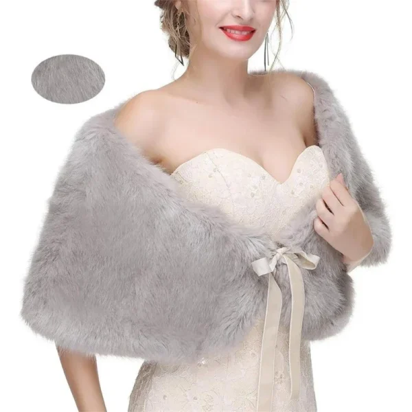 Donna Inverno Pellicce sintetiche Scialle Sciarpa Sciarpa Scialle da sposa Mantelle da sposa Abiti da damigella d'onore Mantelle 3