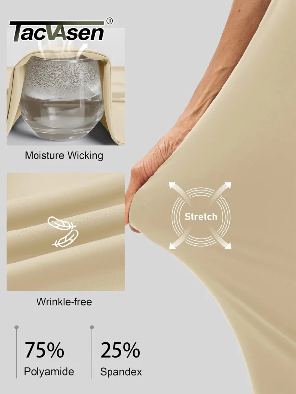 TACVASEN Pantaloni da golf da donna UPF 50+ Pantaloni a vita alta elasticizzati leggeri Pantaloni da lavoro casual ad asciugatura rapida Pantaloni sportivi da viaggio 3