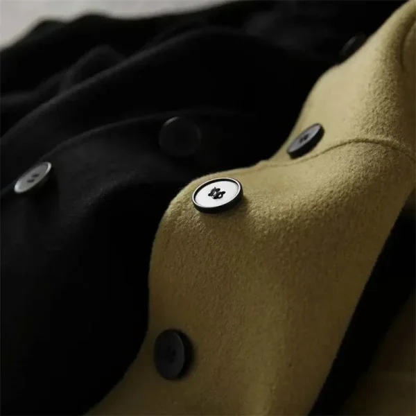 2024 Autunno/inverno nuova elegante giacca di lana ispessita camicia dimagrante cappotto di media lunghezza abbigliamento semplice da donna 3