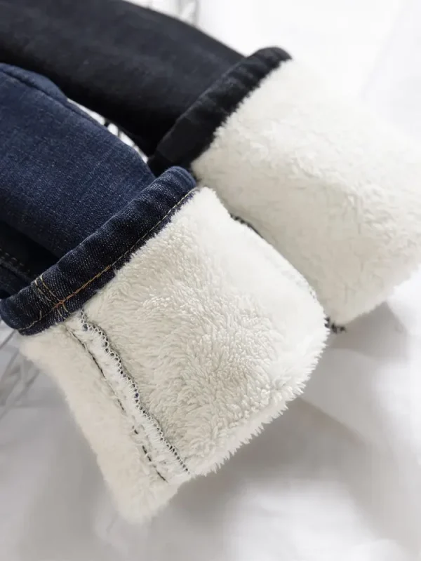 Jeans a vita alta foderati in pile da donna taglia estesa dimagranti caldi pantaloni a matita nord-est taglie forti dimagranti taglie forti 1