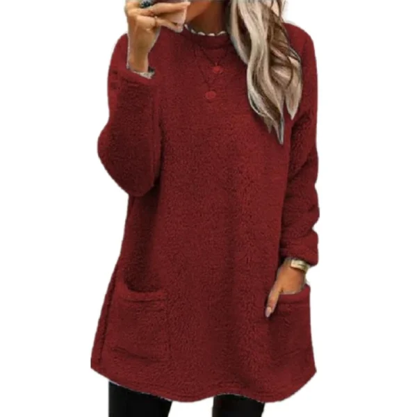2024 Donne di Inverno Caldo Cappotto Con Cappuccio Streetwear Tasca In Pile Thinken Sweatershirt Autunno Femminile Casual Allentato Abiti Con Cappuccio Magliette E Camicette 4