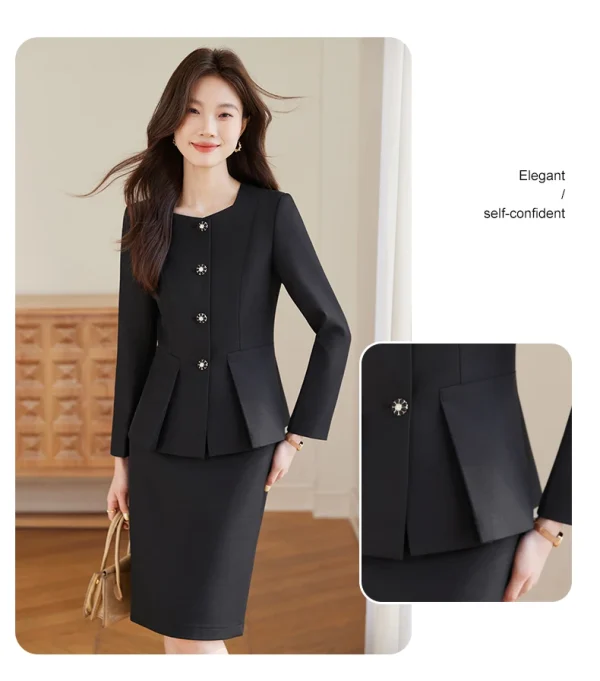 Abbigliamento femminile professionale alla moda, gonna + blazer in due pezzi di alta qualità. Sottile e confortevole, squisito ed elegante 6