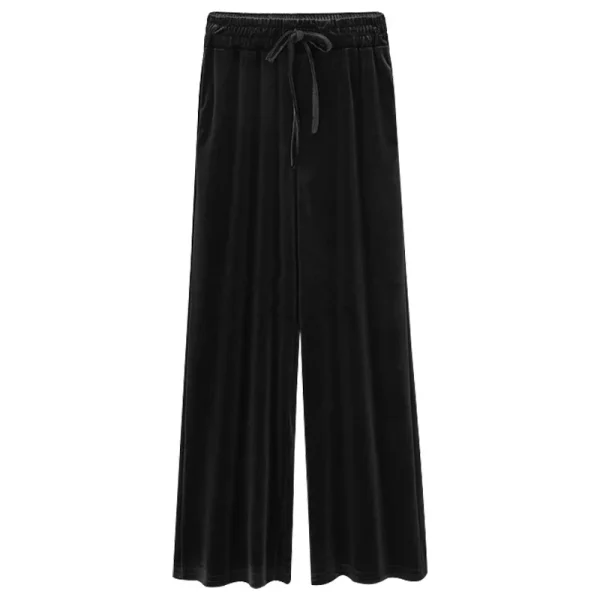 Pantaloni a gamba larga in velluto dorato pantaloni dritti autunnali e invernali a vita alta femminili pantaloni casual larghi pantaloni di velluto sottile 6