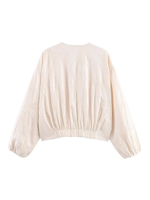 Giacche ricamate da donna 2025 Autunno Inverno Nuova moda maniche lunghe giacca con cerniera femminile High Street eleganti nuovi cappotti corti 5