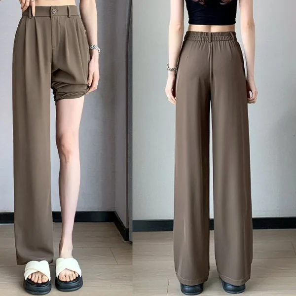 Pantaloni da abito da donna Pantaloni classici alla moda da donna Pantaloni comodi a gamba dritta da donna Mamma Pantaloni lunghi larghi casual coreani 1