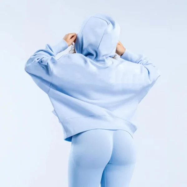 Abbigliamento Harajuku europeo e americano Felpa pullover con stampa di lettere di moda Donna Sport Palestra Felpa con cappuccio a maniche lunghe 6