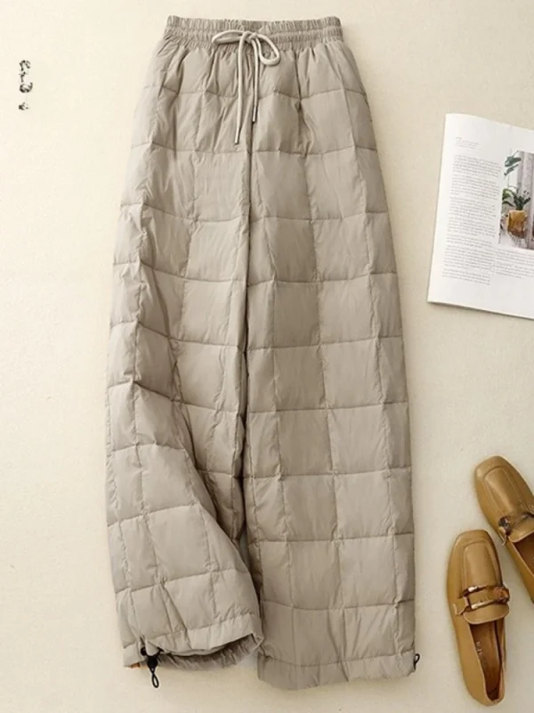 Novità invernale in pantaloni spessi con coulisse pantaloni larghi sportivi casual da donna a vita alta alla moda in tinta unita 1