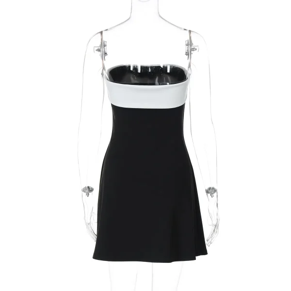 Mini abito Y2K da donna sexy senza spalline senza schienale Abiti Autunno Inverno Party Club con spalle scoperte Senza maniche Aderente Abiti a linea Nuovo 6