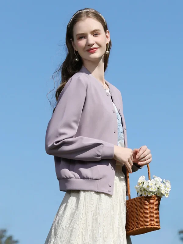 VOCI BELIEVE YOU Tweed Abbigliamento da baseball Cappotti per donna 2025 Primavera Nuova giacca corta monopetto con ricamo francese 2251185951 3
