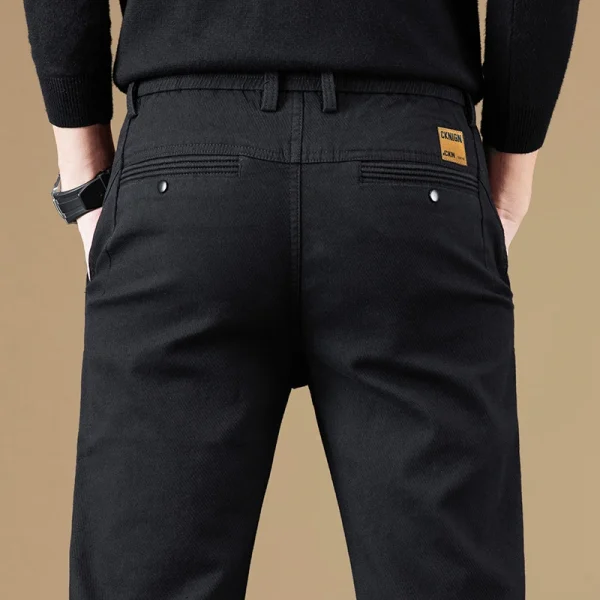 Abbigliamento di marca Autunno Inverno Tessuto di cotone Pantaloni casual Uomo Grigio Nero Corea Lavoro Classico Slim Fit Pantaloni cargo Uomo 28-38 5