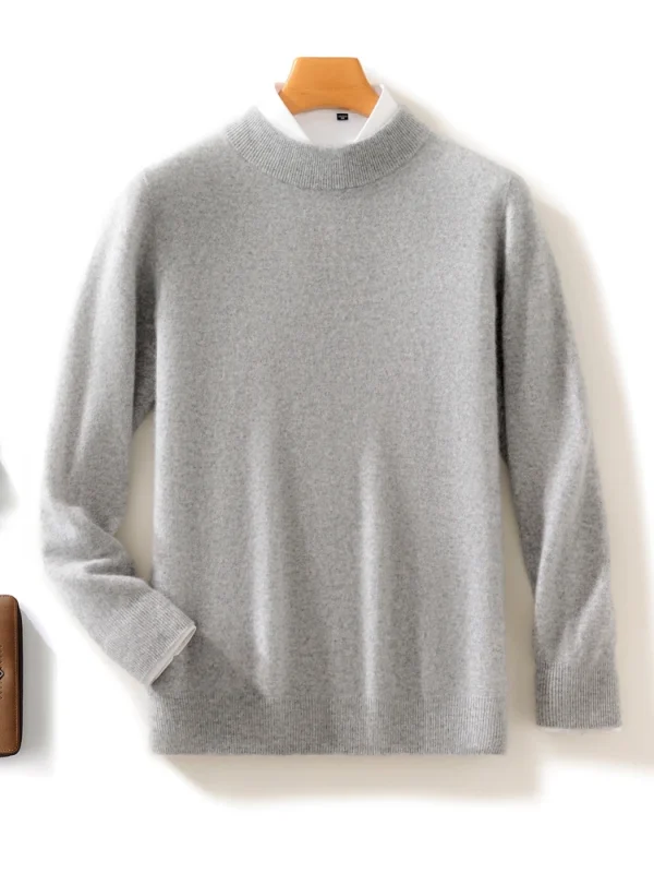 ANGEL Maglione da uomo in lana merino 100% Pullover con collo a lupetto Autunno Inverno Smart Casual Maglieria in cashmere Abbigliamento maschile di base Top 3