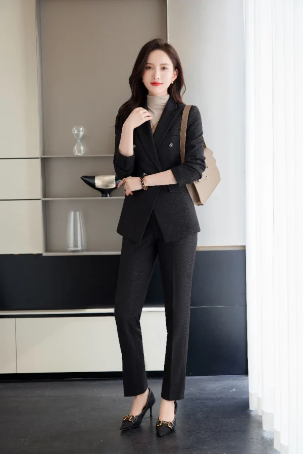 Tailleur pantalone professionale da donna, temperamento più alto per ti rendono unico, moda autunnale e invernale, nuovo 3