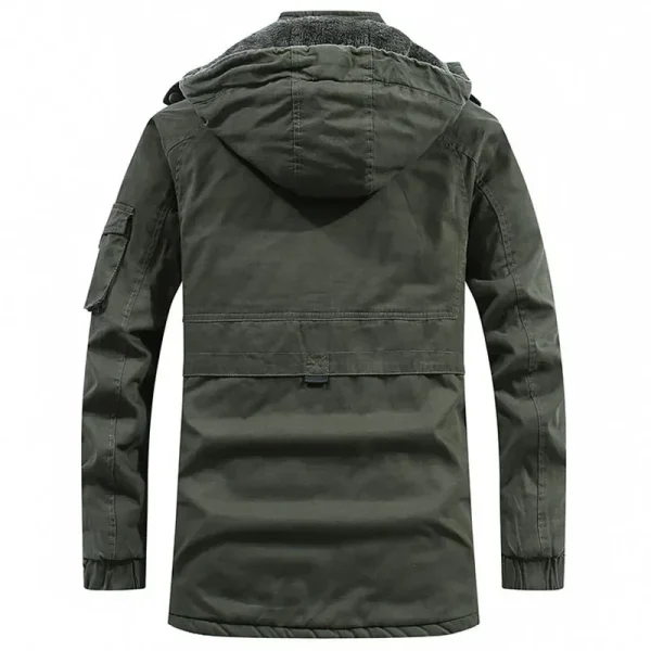 Parka cappotto militare antivento giacche con cappuccio uomo cotone lavato in pile spesso Casual nuovo inverno caldo giacca college da uomo 4