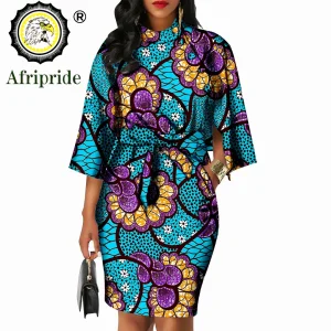 2025 abiti africani per le donne AFRIPRIDE bazin riche ankara stampa puro cotone privato personalizzato cera batik arco o-collo abito S1825092 1