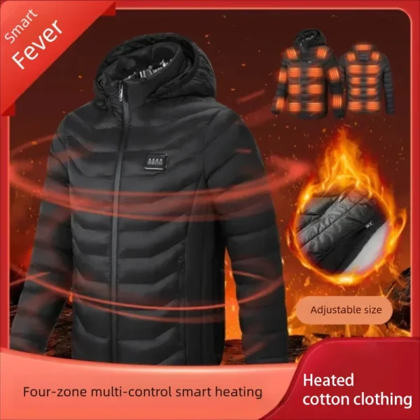 23 aree inverno riscaldamento intelligente giacca di cotone da uomo autoriscaldante Parka da donna caldo USB elettrico quattro telecomandi vestiti riscaldati 3