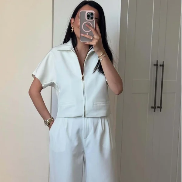 MUJER 2025 Giacca corta da donna con cerniera Varsity Giacche da donna Manica corta Cappotti da donna Capispalla casual Giacche da donna per le vacanze 6