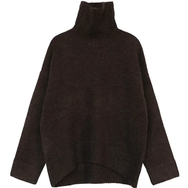 CHIC VEN maglione da donna autunno inverno nuovo dolcevita pullover in maglia abiti larghi per le donne caldo solido top femminili di base 2023 6