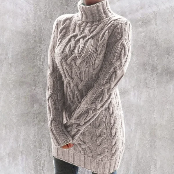 2021 nuovo maglione dolcevita autunno e inverno da donna abito tinta unita abiti caldi maglione lavorato a maglia Pullover moda 258 3