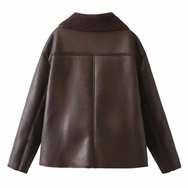 2024 Autunno Nuovo stile di abbigliamento da donna Cappotto giacca double face integrato in pelliccia con colletto ribaltabile alla moda e versatile 2