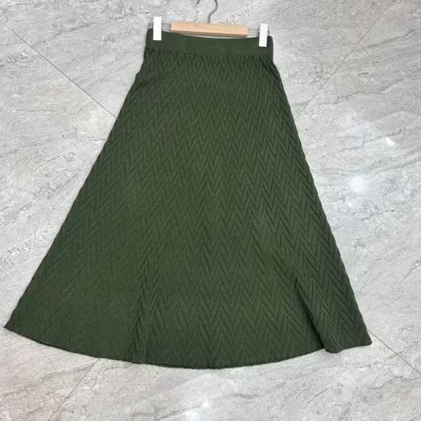 Gonne longuette a vita alta dal design coreano Donna Autunno Inverno Addensare Gonna morbida lavorata a maglia Donna Elegante trama Gonne lunghe di fascia alta 6