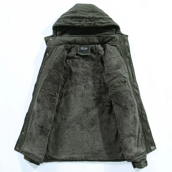 Parka cappotto militare antivento giacche con cappuccio uomo cotone lavato in pile spesso Casual nuovo inverno caldo giacca college da uomo 3