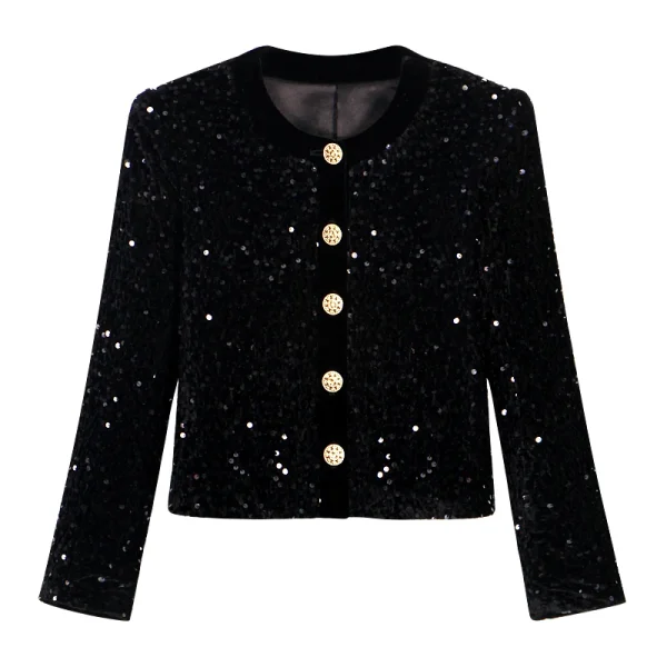 Squisita luce di lusso industria pesante paillettes alla moda elegante socialite temperamento di fascia alta piccola giacca in stile profumato 1