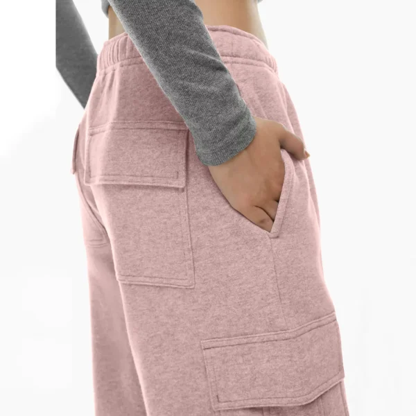 Pantaloni da donna causali Pantaloni larghi a vita alta alla moda Pantaloni da jogging a gamba dritta Pantaloni sportivi con tasche Pantaloni con coulisse femminili 4