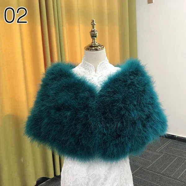 Scialli di pelliccia di struzzo Eleganti cappotti di piume di struzzo Bolero da sposa Scialli avvolgenti da sposa Giacche Abiti da sera per feste Mantello Sciarpa 5