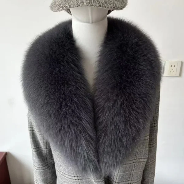 Inverno vera pelliccia di volpe collo donna peloso naturale pelliccia di procione sciarpa scialli scaldacollo di lusso avvolge per cappotto sciarpe di pelliccia di grandi dimensioni 5