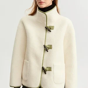 AMII Giacca di pelliccia stile cinese da donna 2025 Moda invernale in pelle PU Colletto alla coreana Contrasto Capispalla double face Top 12344213 1