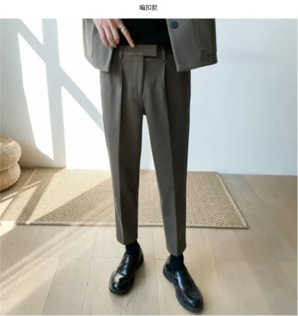 Pantaloni di lana da uomo Pantaloni spessi autunno/inverno da uomo Slim Business Fashion Pantaloni da lavoro formali in tessuto da ufficio sociale B25 2