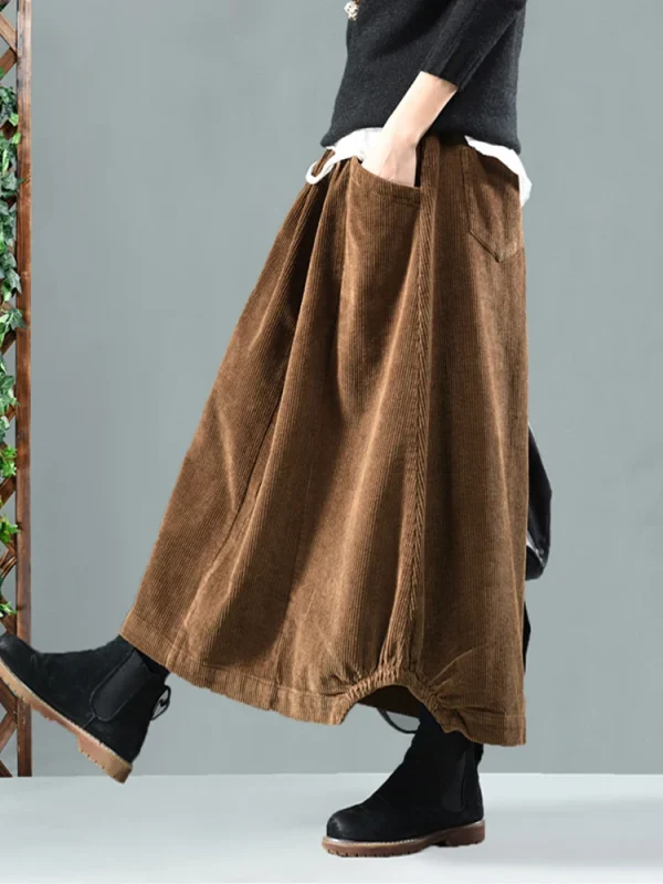 Amax luluE Coreano Inverno Donna Moda Gonne di velluto a coste Donna Allentato Per il tempo libero Abiti vintage Donna Classico di lusso Streetwear 5