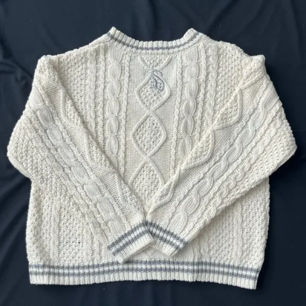 2025 Laghi Cardigan Donna Autunno Inverno Glicine Fiori Cardigan beige Donna Viola Ricamo Maglione lavorato a maglia Folklore Girl 2