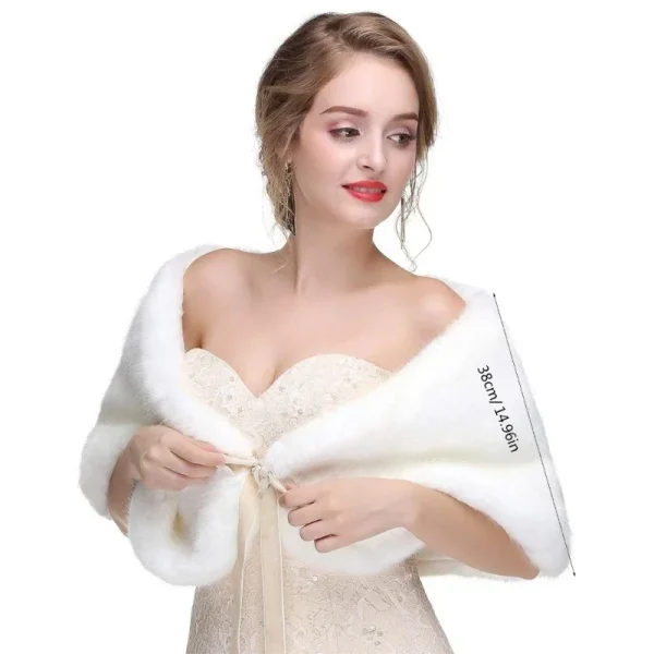Donna Inverno Pellicce sintetiche Scialle Sciarpa Sciarpa Scialle da sposa Mantelle da sposa Abiti da damigella d'onore Mantelle 6