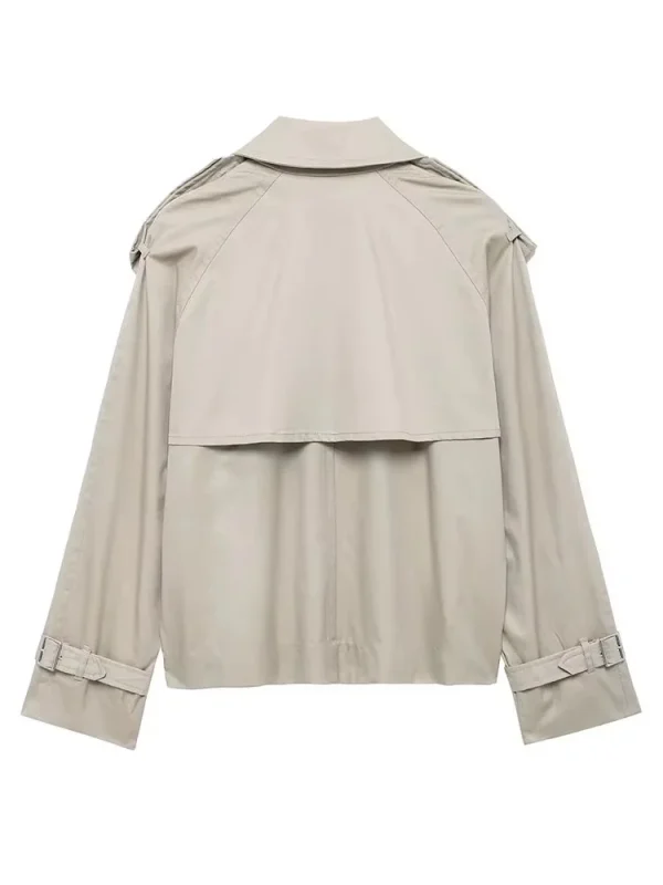 Giacca corta da donna streetwear 2024 giacche doppiopetto autunnali per donna cappotto a maniche lunghe donna casual nuovo capispalla 4