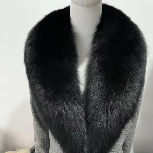 Inverno vera pelliccia di volpe collo donna peloso naturale pelliccia di procione sciarpa scialli scaldacollo di lusso avvolge per cappotto sciarpe di pelliccia di grandi dimensioni 2