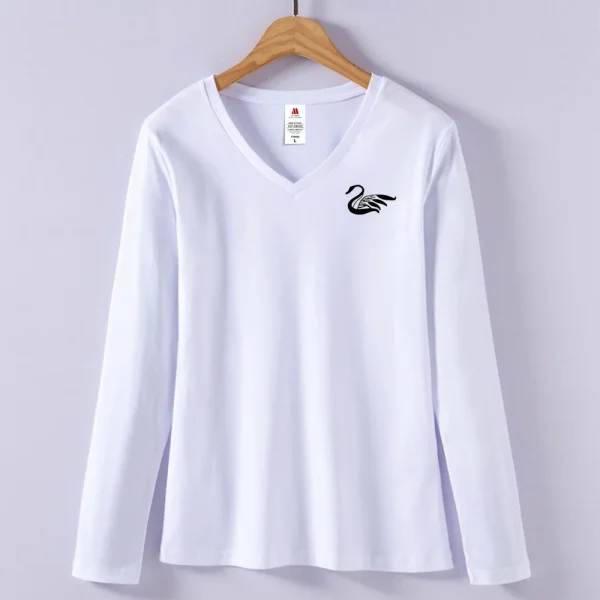 New Summer Tops For Women Print Swan Pattern Tee Shirts Femme T-Shirt da donna in cotone T-Shirt da donna Cygnus taglia 5XL 3