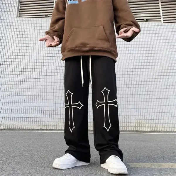 Pantaloni lunghi oversize larghi casual sportivi a tracolla American High Street Vibe per uomo e donna Pantaloni da coppia autunno inverno 4