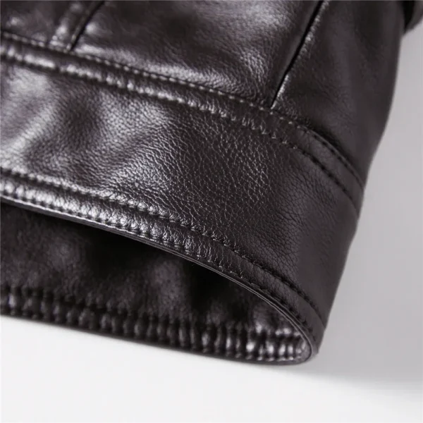 Streetwear Biker Coat Slim Fit autunno inverno cappotto uomo foderato in pelliccia uomo giacca moto moda uomo giacca in pelle caffè 4