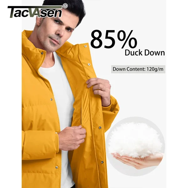 TACVASEN piumini invernali uomo colletto alla coreana giacche trapuntate resistente all'acqua piumino leggero giacca a vento cappotti maschili 4