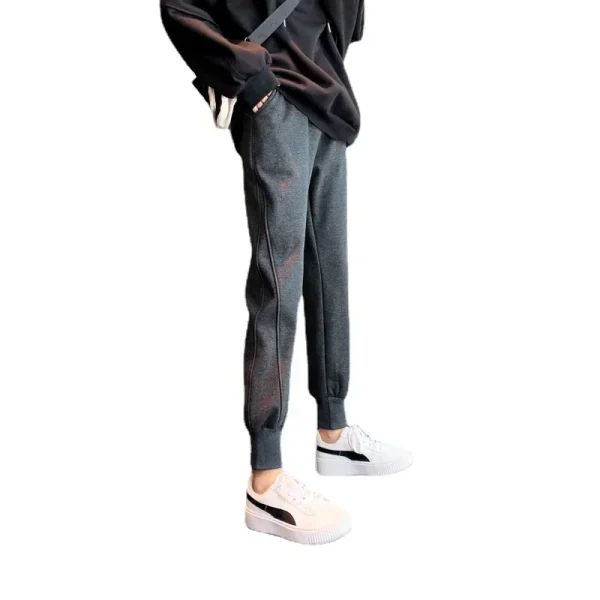 Pantaloni sportivi in vita elastica a vita alta invernale da donna di nuovo stile Pantaloni casual ispessiti foderati in pile dalla vestibilità ampia Versione coreana 4