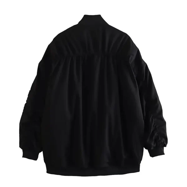 Autunno/Inverno nuova giacca da pilota casual in cotone con vestibilità ampia da donna, giacca da baseball, colletto a maniche lunghe 2