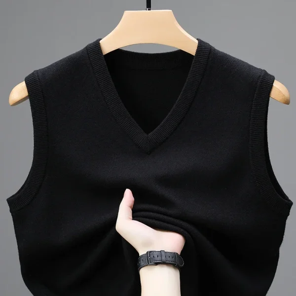 2025 nuova primavera autunno 6 lana senza maniche gilet di cashmere uomo maglione da lavoro tinta unita lavorato a maglia gilet maschile pullover di alta qualità 2