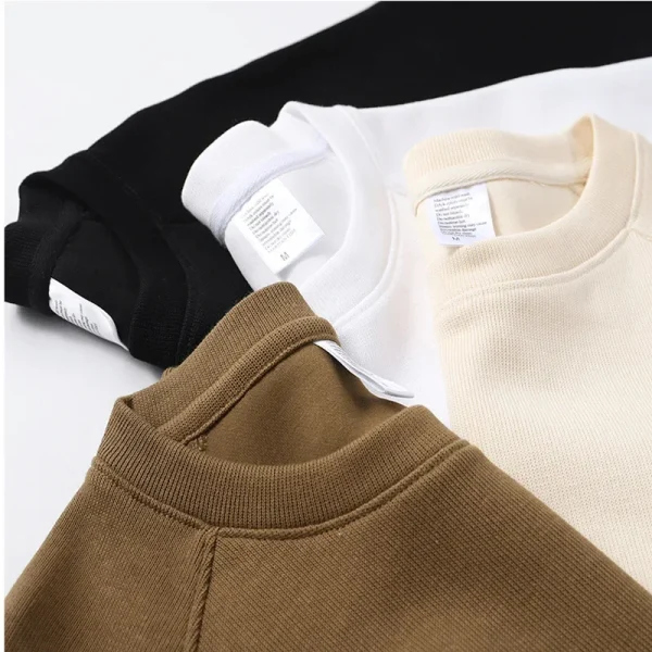 Felpa con cappuccio in cotone pile ispessito Felpa da coppia unisex oversize girocollo tinta unita Versatile autunno inverno Nuovo arrivo 2